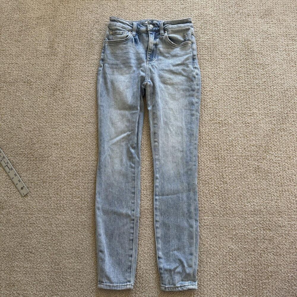 Pistola Jeans Womens 25 Blue Light Wash Mid Rise Skinny Stretch Denim 25x29
